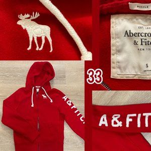 Abercrombie Men's Red hoodie Small